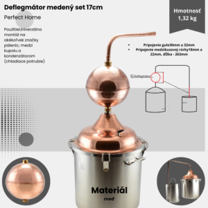 Alternative view of Deflegmátor medený set 17cm Perfect Home
