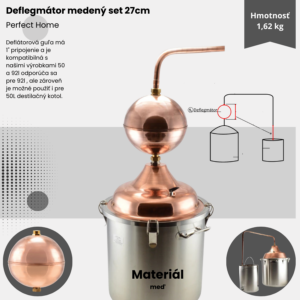 Alternative view of Deflegmátor medený set 27cm Perfect Home