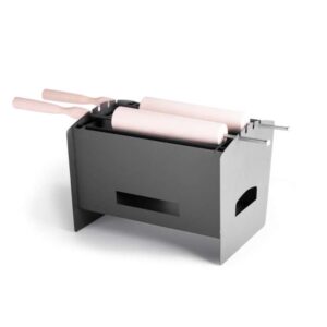 Súprava na pečenie trdelníka s tyčou 63 cm – železná pecka na drevené uhlie