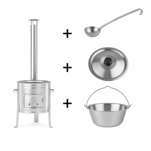 Veľká 4v1 nerezová sada na guláš 36cm s kotlíkom 14l Perfect Home