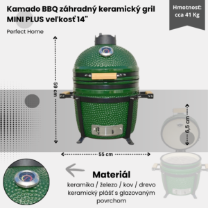 Alternative view of Kamado BBQ záhradný keramický gril MINI PLUS veľkosť 14" Perfect Home