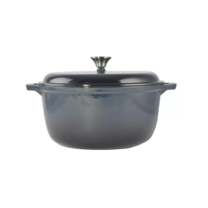 Liatinový smaltovaný hrniec s pokrievkou 7l, 30cm oceľovo-modrý Perfect Home