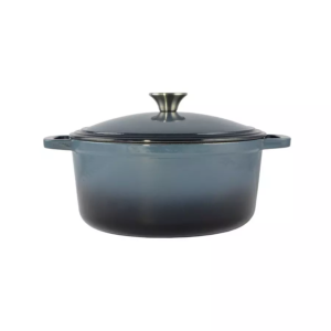 Liatinový smaltovaný hrniec s pokrievkou 5,2l, 26cm oceľovo-modrý Perfect Home