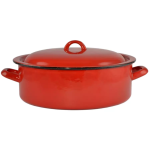 Hrniec smaltovaný s pokrievkou 5,5 l, 30 cm červený Perfect Home