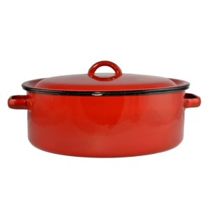 Hrniec smaltovaný s pokrievkou 20l, 43cm červený Perfect Home
