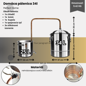 Alternative view of Nerezová destilačná zostava s medeným prepojením 34l Perfect Home