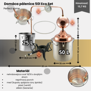 Alternative view of Domáca pálenica 50l Eco Set + deflegmator + teplomer + horák Perfect Home