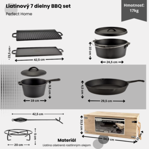 Alternative view of Liatinový 7dielny BBQ set v drevenom kufríku Perfect Home