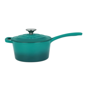 Smaltovaná liatinová rajnica s pokrievkou 1,9l, 19cm tyrkysová Perfect Home