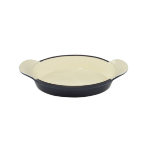 Smaltovaná liatinová mini panvica 21cm, oceľovo-modrá Perfect Home