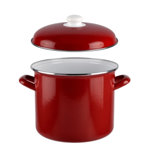 Smaltovaný hrniec s pokrievkou 5,2l, 20cm červený Perfect Home