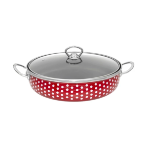 Smaltovaný nízky hrniec s pokrievkou 2,4 l, 28cm Perfect Home