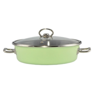 Smaltovaný nízky hrniec s pokrievkou 2,6 l, 24cm Perfect Home