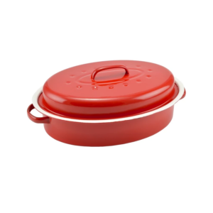 Smaltovaný pekáč s pokrievkou 6,5 l, 42cm červený Perfect Home