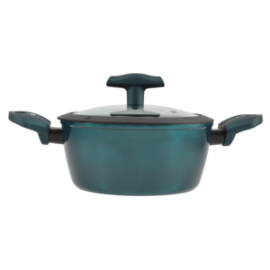 Hrniec s nepriľnavým povrchom 4l, 24cm modro-zelený Perfect Home