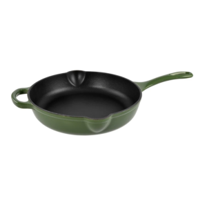 Smaltovaná liatinová panvica s výlevkami 27cm zelená Perfect Home