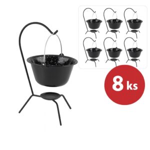 Servírovací malý kotlík smaltovaný 0,8 L čierny 8ks Perfect Home