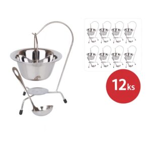 Servírovací malý kotlík 0,8 L 12ks nerezový so stojanom a naberačkou Perfect Home