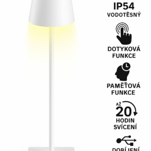 Alternative view of Stolná lampa LED s dotykovým tlačidlom 3V biela N8Werk