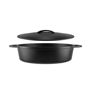 Liatinový nízky hrniec s pokrievkou 30x6cm čierny Perfect Home