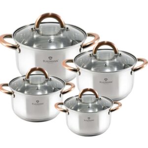 Sada nerezových hrncov s medenými úchytmi 8 dielna Blaumann