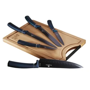 Sada kuchynských nožov 6 dielna s doskou na krájanie z bambusu